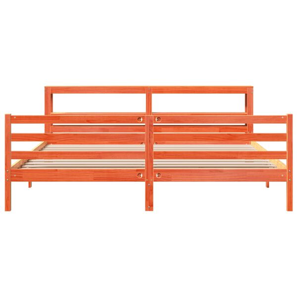 vidaXL sengeramme uden madras 180x200 cm massivt fyrretr&aelig; gyldenbrun