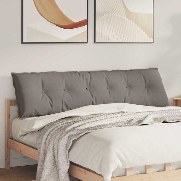 vidaXL Rygpude Gr&aring;brun 180 x 19 x 50 cm Stof