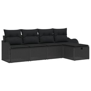 vidaXL Havesofa S&aelig;t 5 stk. 4-Antal s&aelig;der Sort polyrattan