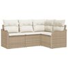 vidaXL Havesofa S&aelig;t 4 stk. Beige polyrattan