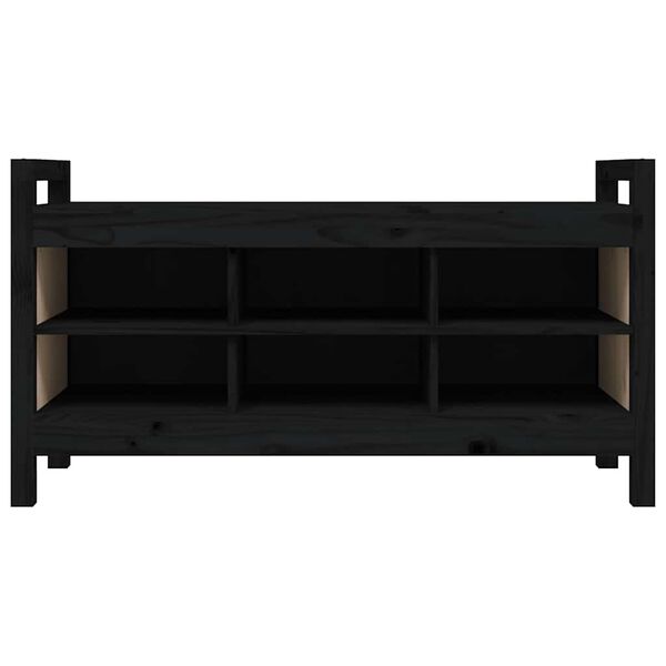 vidaXL entr&eacute;b&aelig;nk 110x40x60 cm massivt fyrretr&aelig; sort