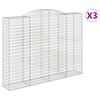 vidaXL buede gabionkurve 3 stk. 300x50x220/240 cm galvaniseret jern