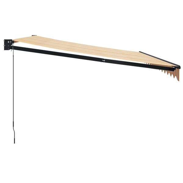 vidaXL foldemarkise 4,5x3 m stof og aluminium gul og hvid