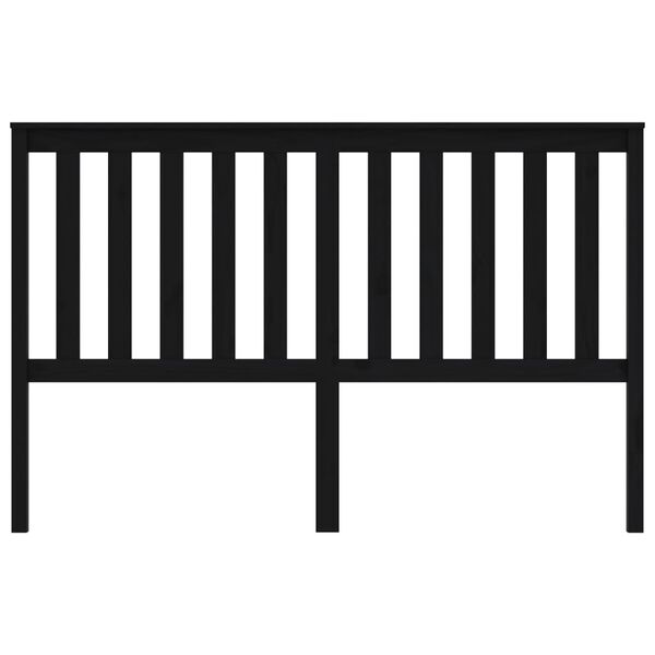 vidaXL sengegærde 166x6x101 cm massivt fyrretræ sort