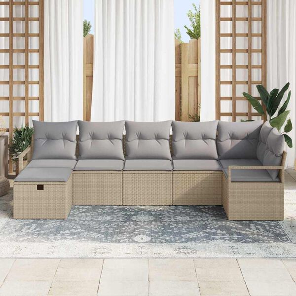 vidaXL Sofa S&aelig;t med pude 4 pcs polyrattan