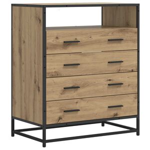 vidaXL Skuffeskab 4-Skuffe Artisan-eg 70 x 41 x 83,5 cm