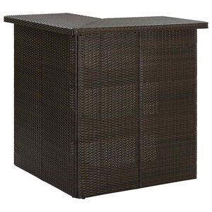 vidaXL hj&oslash;rnebarbord 100x50x105 cm polyrattan brun