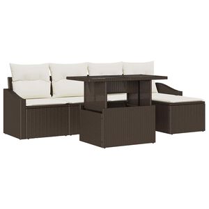 vidaXL Havesofa S&aelig;t 6 stk. Brun og Creme polyrattan