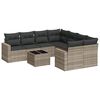 vidaXL sofas&aelig;t til haven 9 dele med hynder polyrattan lysegr&aring;
