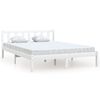 vidaXL sengestel 135x190 cm Double massivt fyrretr&aelig; hvid