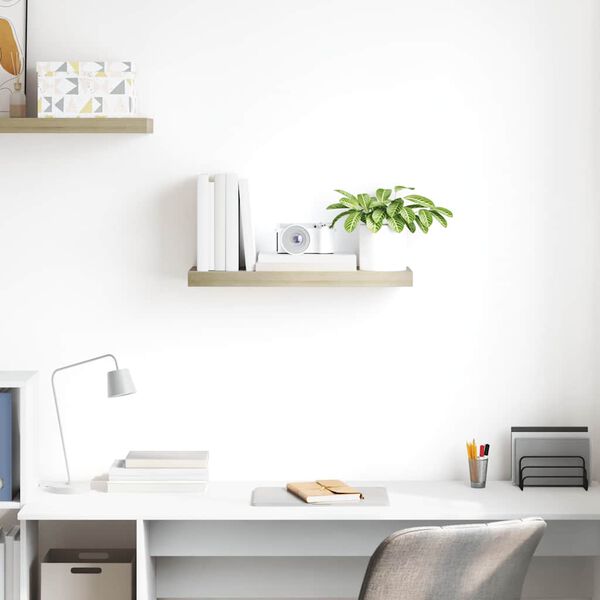 vidaXL v&aelig;ghylde 60x23,5x3,8 cm MDF egetr&aelig;sfarve