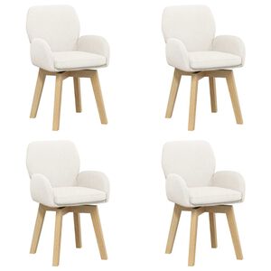 vidaXL Svingende Spisestole 4 stk. Boucl&eacute; Cremefarvet 54 x 58 x 87 cm