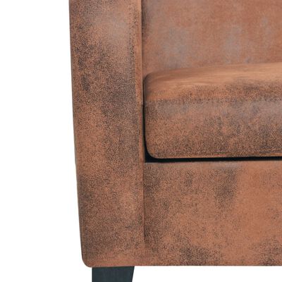 vidaXL 2-personers sofa kunstigt ruskind brun