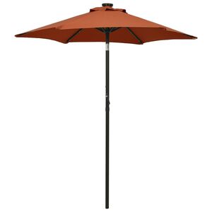 vidaXL parasol med LED-lys 200x211 cm aluminium terracotta