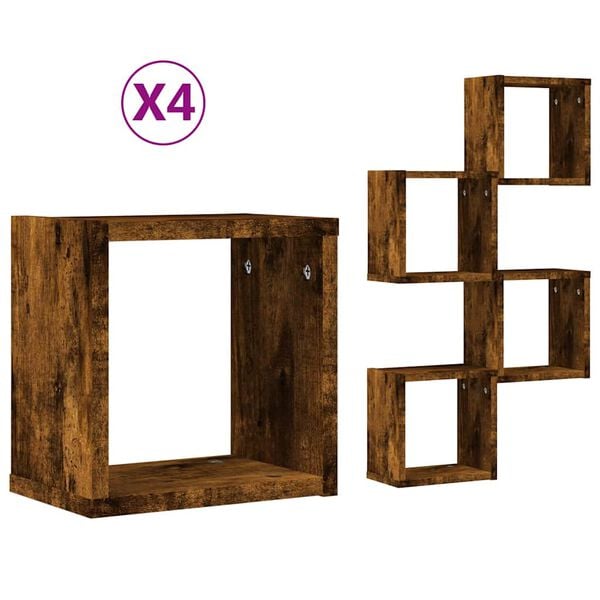 vidaXL V&aelig;ghylder 4 pcs R&oslash;get eg 26 x 15 x 26 cm Konstrueret tr&aelig;