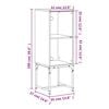 vidaXL skab med glasl&aring;ge 35x37x100 cm gr&aring; sonoma-eg