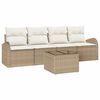 vidaXL Havesofa S&aelig;t 5 stk. 4-Antal s&aelig;der Beige og creme polyrattan
