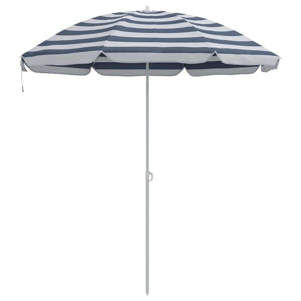 vidaXL Parasol Bl&aring; og Hvid 161 x 161 x 193 cm Polyester