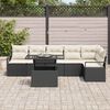 vidaXL Havesofa S&aelig;t med pude 7 pcs Sort Poly rattan