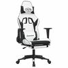 vidaXL gamingstol m. massage og fodst&oslash;tte kunstl&aelig;der hvid sort