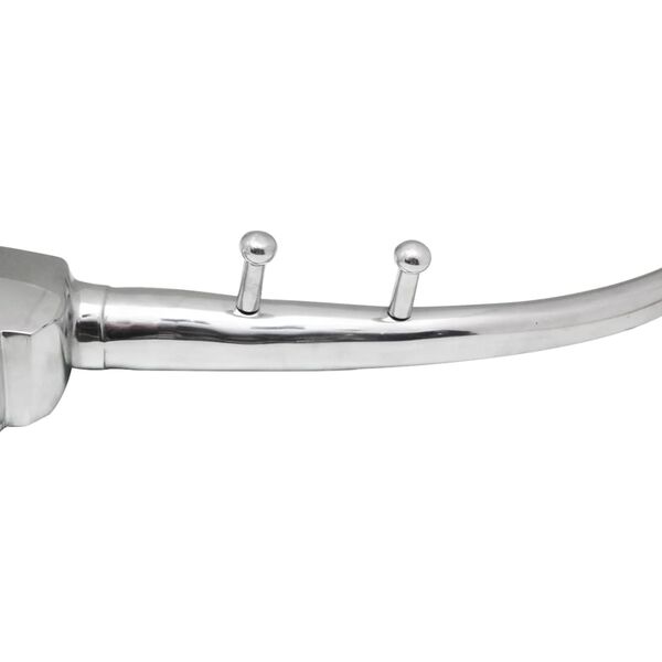 vidaXL tyrehoved-dekoration med knager v&aelig;gmonteret aluminium s&oslash;lv