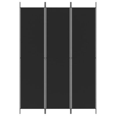 vidaXL 3-panels rumdeler 150x220 cm stof sort