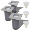 vidaXL LED-nedgravningsspots 3 stk. firkantet
