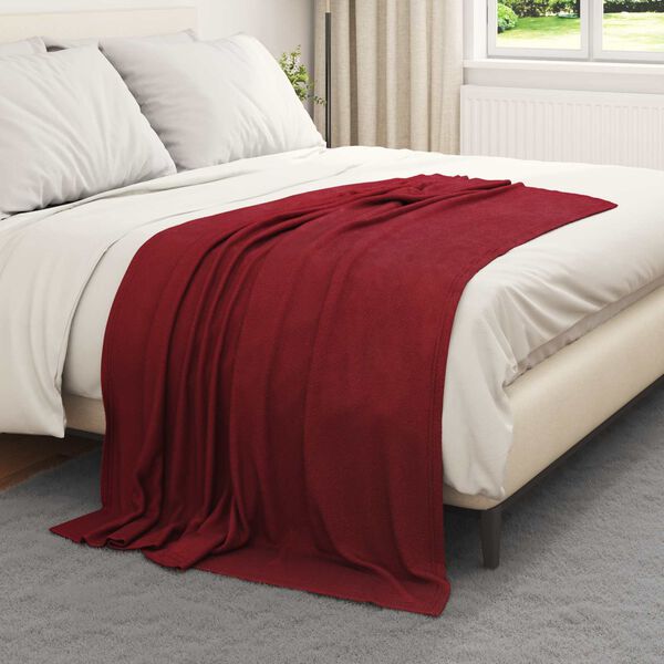 vidaXL Kastet&aelig;pper 24 pcs Bordeaux R&oslash;d 170 x 130 cm Fleece