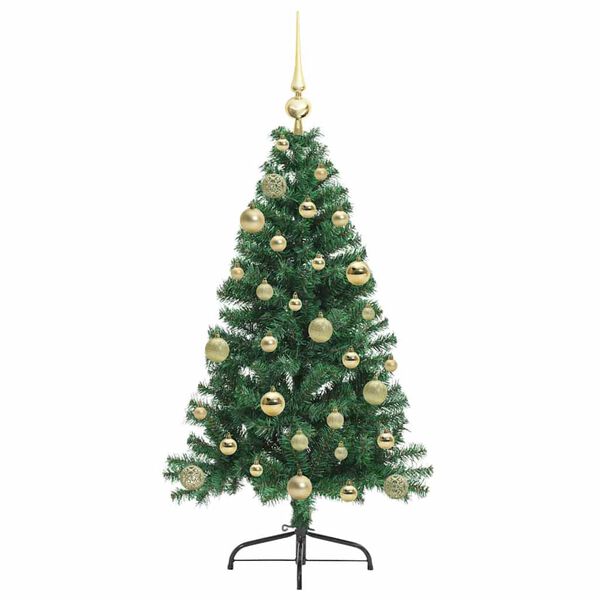 vidaXL Kunstig Forbelyst Juletr&aelig; med 150 LED'er Gr&oslash;n 120 cm PVC