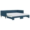 vidaXL daybed med udtr&aelig;k og madras 100x200 cm velour bl&aring;