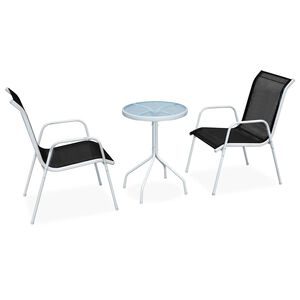 vidaXL bistros&aelig;t 3 dele st&aring;l sort