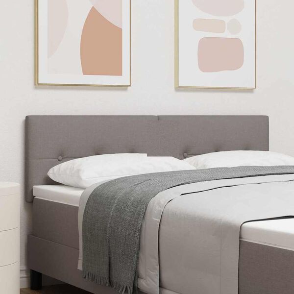 vidaXL LED sengegavl med LED -strimmellys Gr&aring;brun 144 cm Polyester