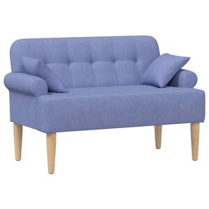 vidaXL L&aelig;nestol med knap tufting Jeans bl&aring; 120 x 65 x 79 cm Stof