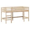 vidaXL højseng med stige og tag 90x190 cm massivt fyrretræ