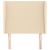 vidaXL sengegavl med kanter 93x23x118/128 cm stof cremefarvet
