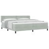 vidaXL Box spring seng med madras Lysegr&aring; 200 x 200 cm Polyester