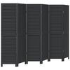 vidaXL rumdeler 6 paneler massivt kejsertræ sort
