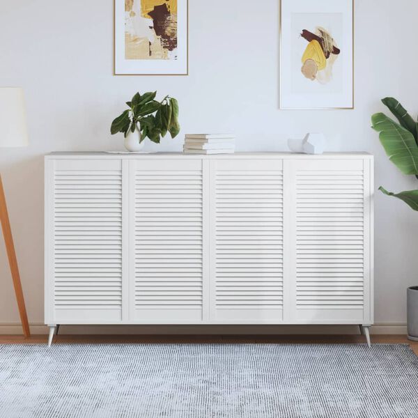 vidaXL skabsl&aring;ger 4 stk. 99,3x49,4 cm lameldesign massivt fyr hvid