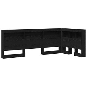 vidaXL Opbevaringshovedgavl med hylde Sort eg 75 cm Konstrueret træ