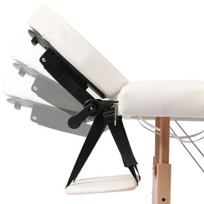 vidaXL sammenfoldeligt massagebord med træstel 2 zoner cremefarvet
