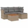 vidaXL sofas&aelig;t til haven 5 dele med hynder polyrattan beige