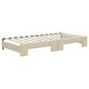 vidaXL daybed med udtr&aelig;k 100x200 cm stof cremefarvet