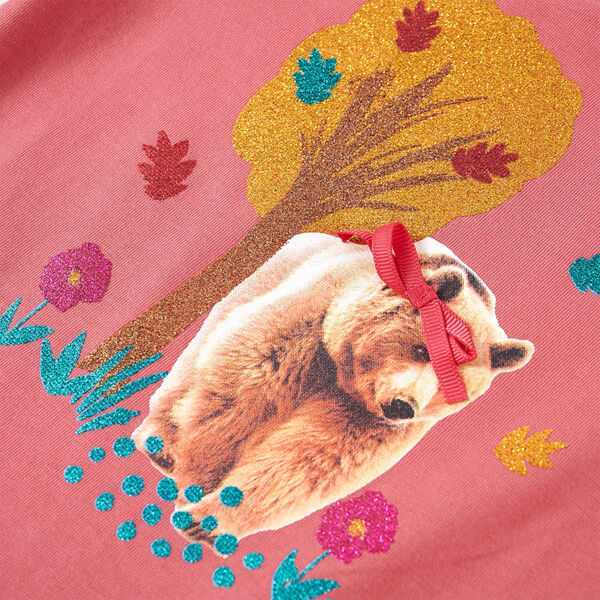 Lang&aelig;rmet T-shirt til b&oslash;rn str. 116 gammelrosa