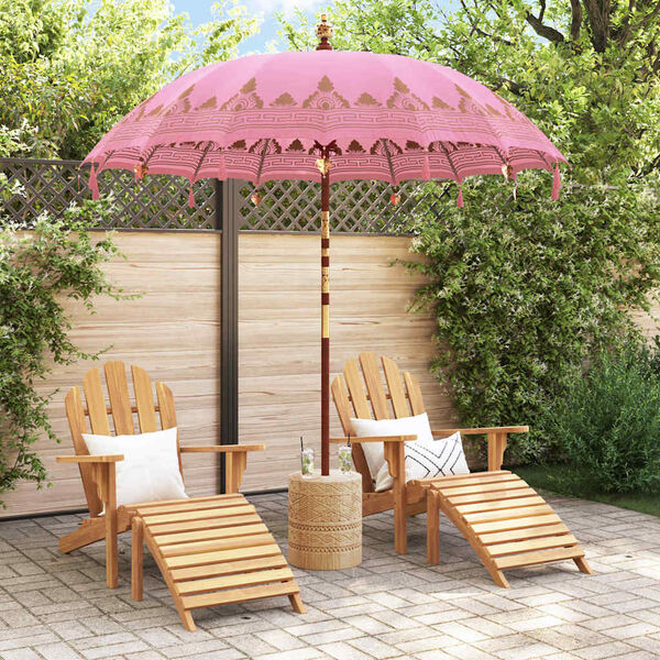 vidaXL Balinesisk Parasol Lyserød 215 x 215 x 260 cm