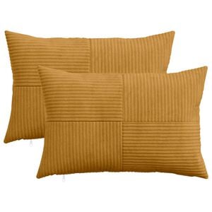 vidaXL Pudebetr&aelig;k 2 stk. ALMELO Gul 30 x 50 cm cordfl&oslash;jl