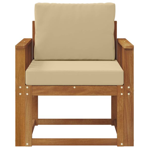 vidaXL Udend&oslash;rs sofa Soli Akacietr&aelig; og polyester Naturfarvet