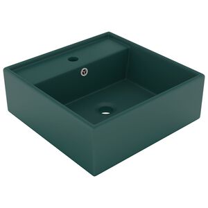 vidaXL luksus h&aring;ndvask overl&oslash;b 41x41cm keramik firkantet mat m&oslash;rkegr&oslash;n