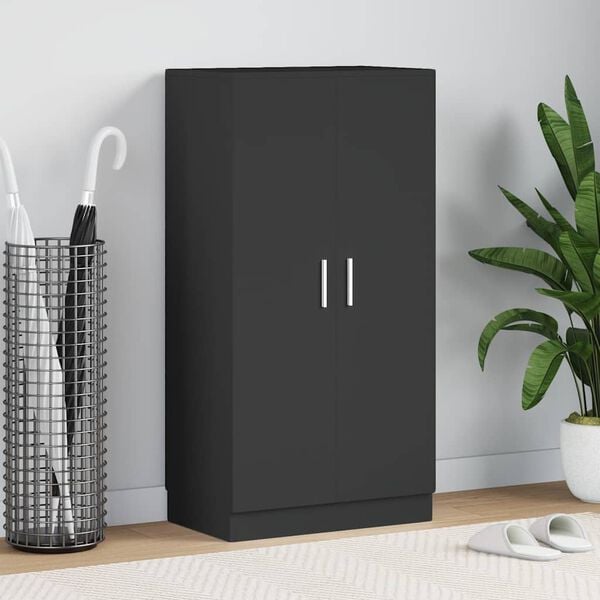 vidaXL skoskab 55x35x108 cm konstrueret tr&aelig; sort