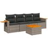 vidaXL sofas&aelig;t 5 dele med hynder polyrattan gr&aring;