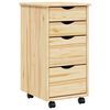 vidaXL Rulleskab med skrivebord MOSS 34 x 39 x 65,5 cm Klar lak